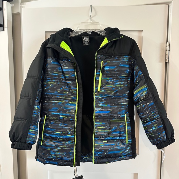 ZeroXposur Black and Bright Green boys winter coat - Picture 2 of 7